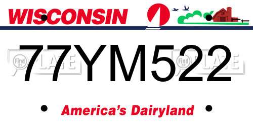 77YM522 Wisconsin License Plate