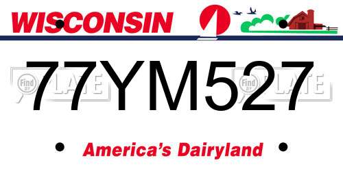 77YM527 Wisconsin License Plate