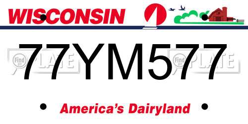 77YM577 Wisconsin License Plate