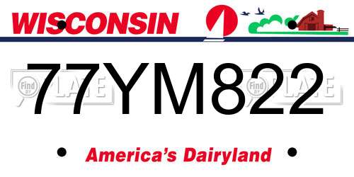 77YM822 Wisconsin License Plate