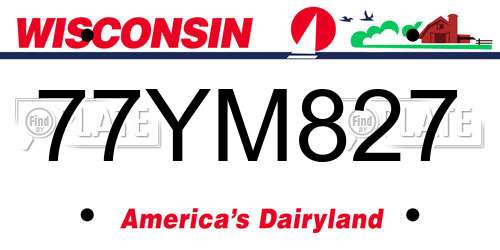 77YM827 Wisconsin License Plate