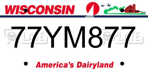77YM877 Wisconsin License Plate