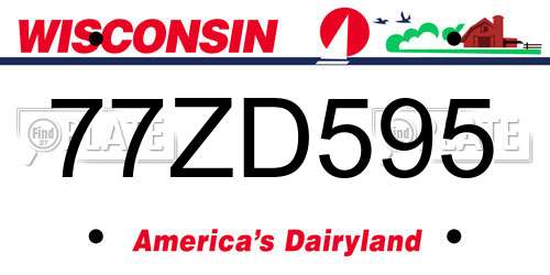 77ZD595 Wisconsin License Plate