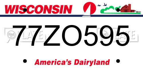 77ZO595 Wisconsin License Plate