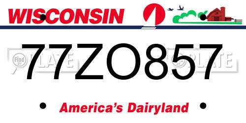 77ZO857 Wisconsin License Plate