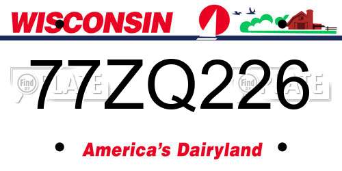 77ZQ226 Wisconsin License Plate