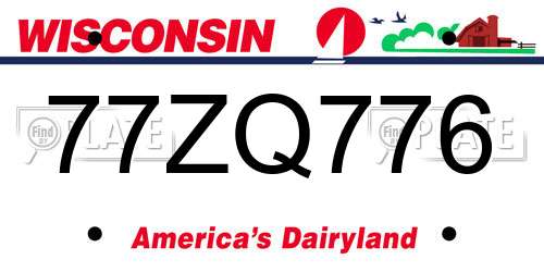 77ZQ776 Wisconsin License Plate