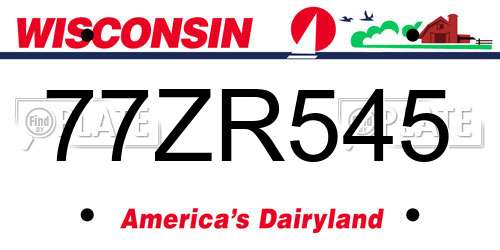 77ZR545 Wisconsin License Plate