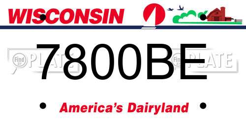 7800BE Wisconsin License Plate