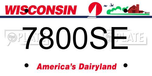 7800SE Wisconsin License Plate