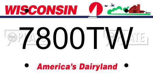 7800TW Wisconsin License Plate