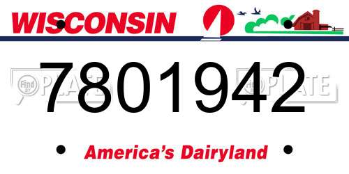 7801942 Wisconsin License Plate