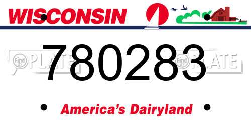 780283 Wisconsin License Plate