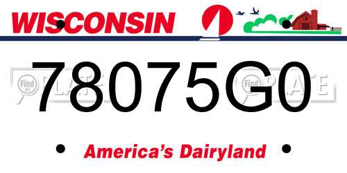 78075G0 Wisconsin License Plate
