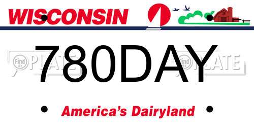 780DAY Wisconsin License Plate