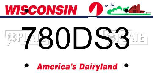 780DS3 Wisconsin License Plate