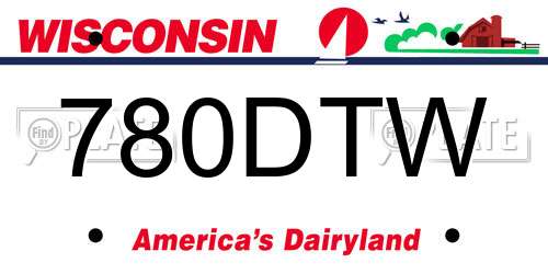 780DTW Wisconsin License Plate