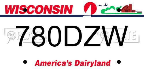 780DZW Wisconsin License Plate