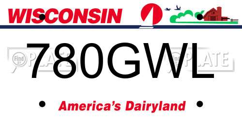 780GWL Wisconsin License Plate