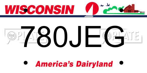 780JEG Wisconsin License Plate