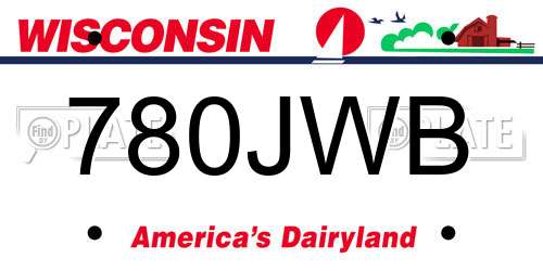 780JWB Wisconsin License Plate