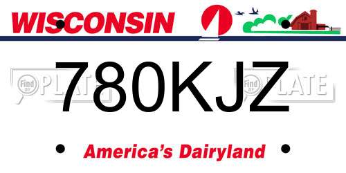 780KJZ Wisconsin License Plate