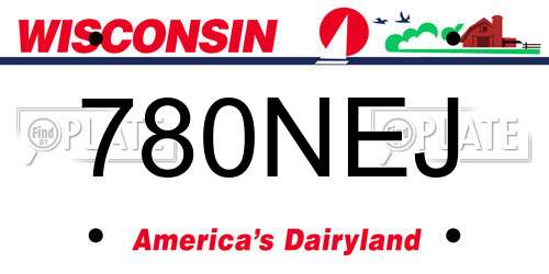 780NEJ Wisconsin License Plate