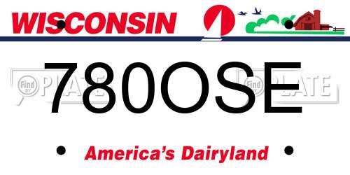 780OSE Wisconsin License Plate
