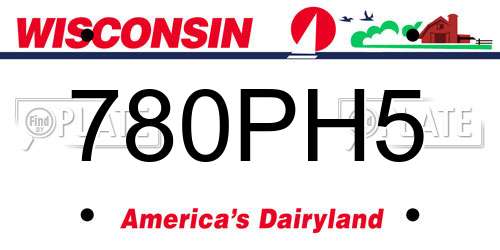 780PH5 Wisconsin License Plate