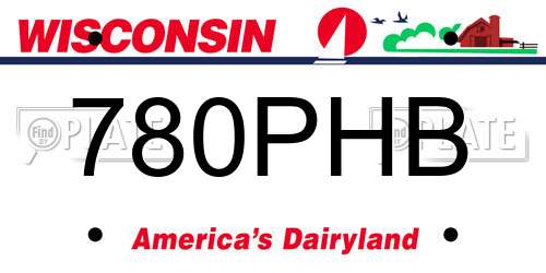 780PHB Wisconsin License Plate