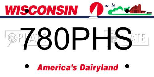 780PHS Wisconsin License Plate