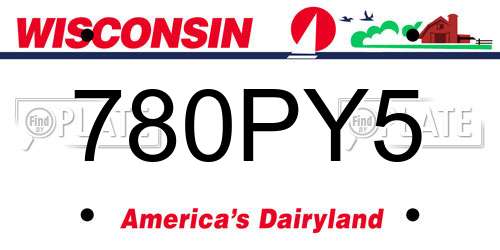780PY5 Wisconsin License Plate
