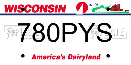 780PYS Wisconsin License Plate