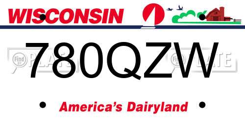 780QZW Wisconsin License Plate