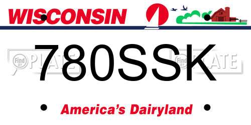 780SSK Wisconsin License Plate