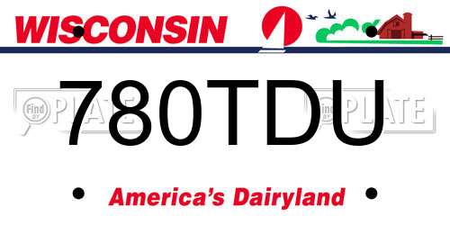 780TDU Wisconsin License Plate