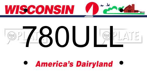 780ULL Wisconsin License Plate