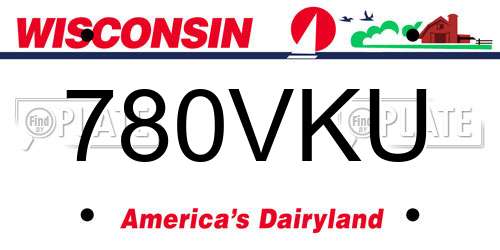 780VKU Wisconsin License Plate