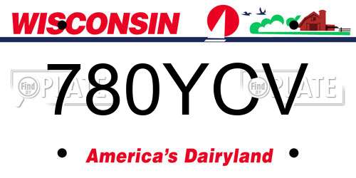 780YCV Wisconsin License Plate