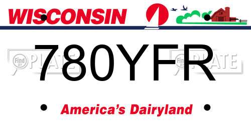 780YFR Wisconsin License Plate
