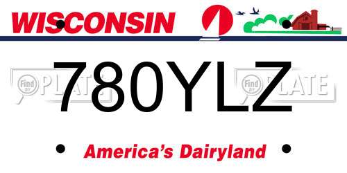 780YLZ Wisconsin License Plate