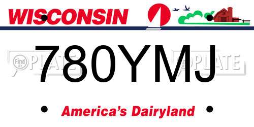 780YMJ Wisconsin License Plate