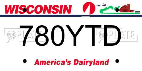 780YTD Wisconsin License Plate