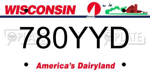 780YYD Wisconsin License Plate