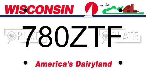 780ZTF Wisconsin License Plate
