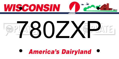 780ZXP Wisconsin License Plate
