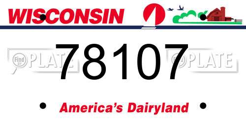 78107 Wisconsin License Plate
