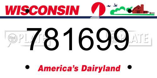 781699 Wisconsin License Plate