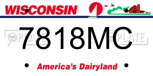 7818MC Wisconsin License Plate