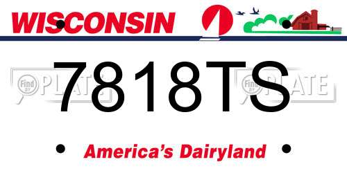 7818TS Wisconsin License Plate
